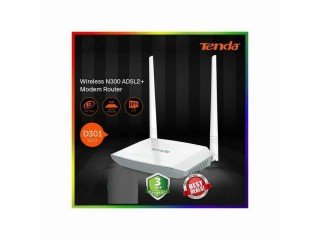 Tenda راوتر مودم لاسلكي N300 ADSL2 + WiFi D301 2